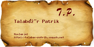Talabér Patrik névjegykártya